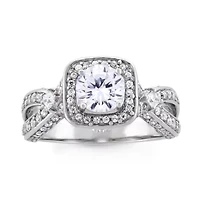 DiamonArt® Womens 6 CT. T.W. White Cubic Zirconia Sterling Silver Solitaire Cocktail Ring