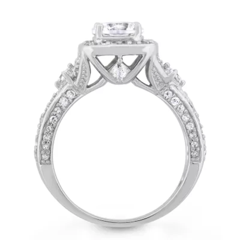 DiamonArt® Womens 6 CT. T.W. White Cubic Zirconia Sterling Silver Solitaire Cocktail Ring