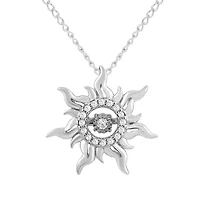 Enchanted Disney Fine Jewelry Womens Diamond-Accent Sterling SIlver "Rapunzel" Twinkling Pendant Necklace"