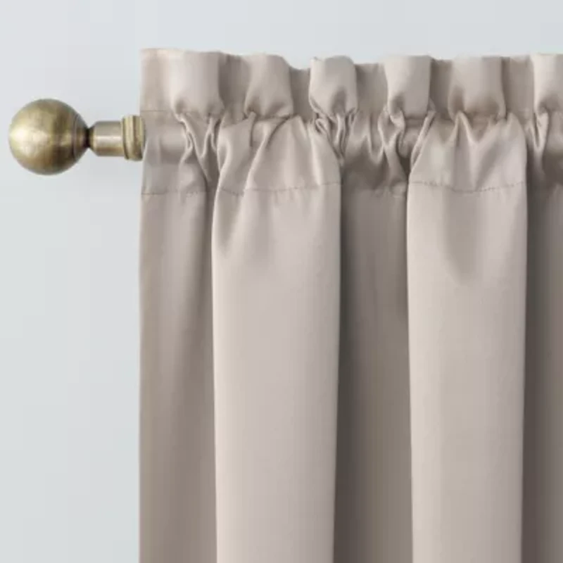 Sun Zero Oslo Rod Pocket Energy Saving 100% Blackout Single Curtain Panel