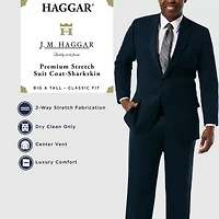 Haggar JMH Premium Stretch Sharkskin Mens Fabric Classic Fit Big and Tall Suit Jacket