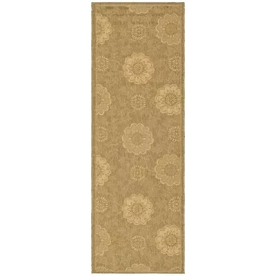 Safavieh Courtyard Collection Crystal Oriental Indoor/Outdoor Runner Rug