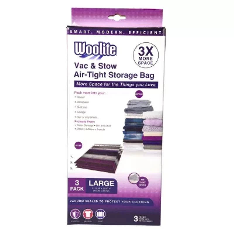 Kennedy International Vac & Stow Air-Tight 3-pc. Storage Bag