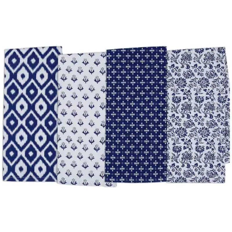 Design Imports Blue Market 4-pc. Dish Towel Set