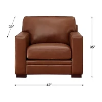 Dillon Leather Upholstery Collection Track-Arm Chair