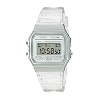 Casio Womens Digital Clear Strap Watch F91ws-7os