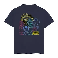 Little & Big Kid Boys Crew Neck Short Sleeve Regular Fit Super Mario Graphic T-Shirt