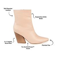 Journee Signature Womens Hydra Stacked Heel Booties