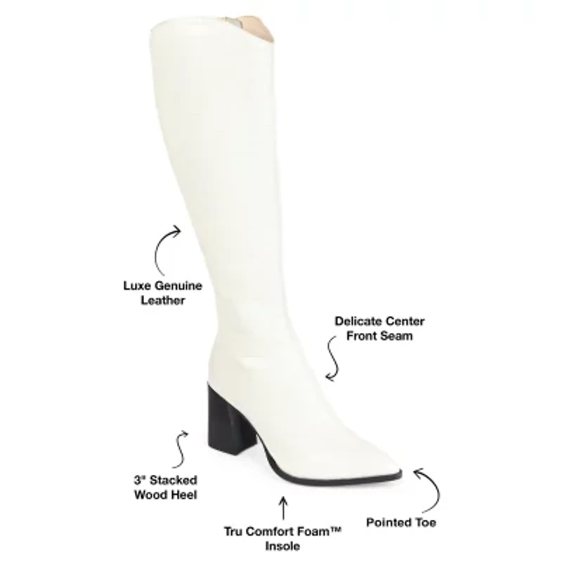 Journee Signature Womens Laila Stacked Heel Dress Boots