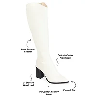 Journee Signature Womens Laila Stacked Heel Dress Boots