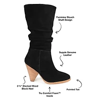 Journee Signature Womens Syrinn Stacked Heel Slouch Boots