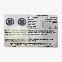 Certified 1 CT. T.W. Natural White Diamond 14K Gold 10.9mm Stud Earrings