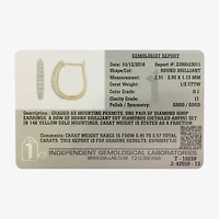 Womens 1/2 CT. T.W. Natural White Diamond 14K Gold 20.1mm Hoop Earrings