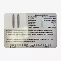 Womens 1 CT. T.W. Natural White Diamond 14K Gold 24.9mm Hoop Earrings