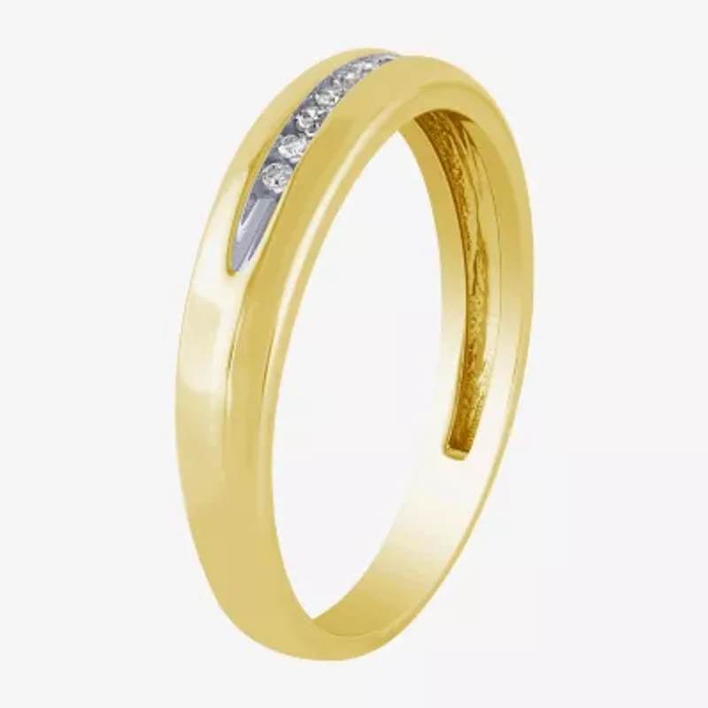 Unisex Adult 1/3 CT. T.W. White Diamond 10K Two Tone Gold Halo Side Stone Ring Set