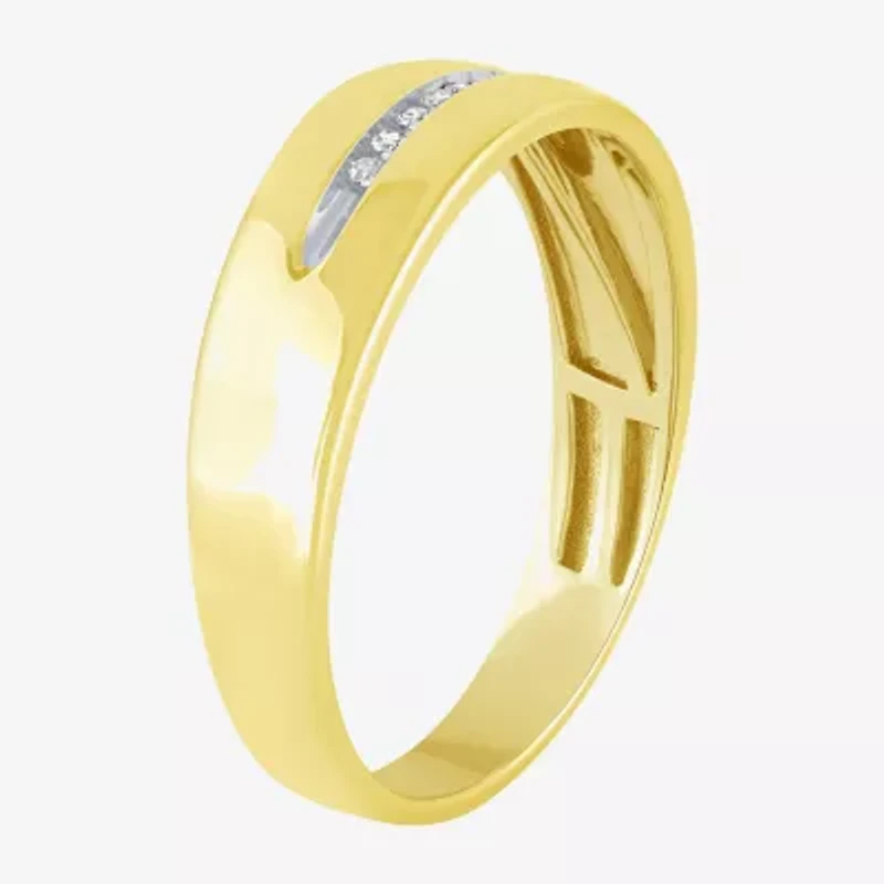 Unisex Adult 1/3 CT. T.W. White Diamond 10K Two Tone Gold Halo Side Stone Ring Set