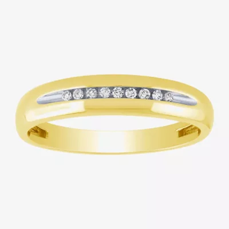Unisex Adult 1/3 CT. T.W. White Diamond 10K Two Tone Gold Halo Side Stone Ring Set