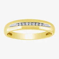 Unisex Adult 1/3 CT. T.W. White Diamond 10K Two Tone Gold Halo Side Stone Ring Set