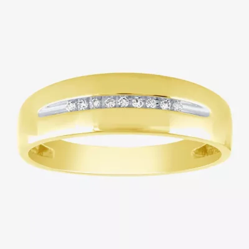 Unisex Adult 1/3 CT. T.W. White Diamond 10K Two Tone Gold Halo Side Stone Ring Set