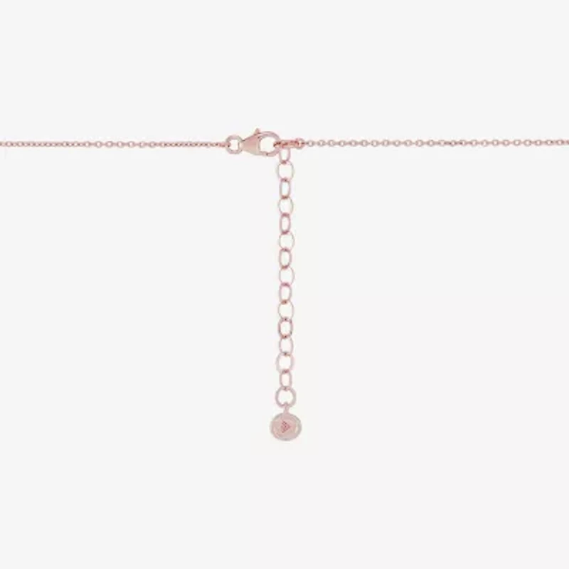 Limited Quantities! Pisces Womens Lab Created White Crystal 14K Rose Gold Over Silver 14K Rose Gold Circle 20 Inch Pendant Necklace