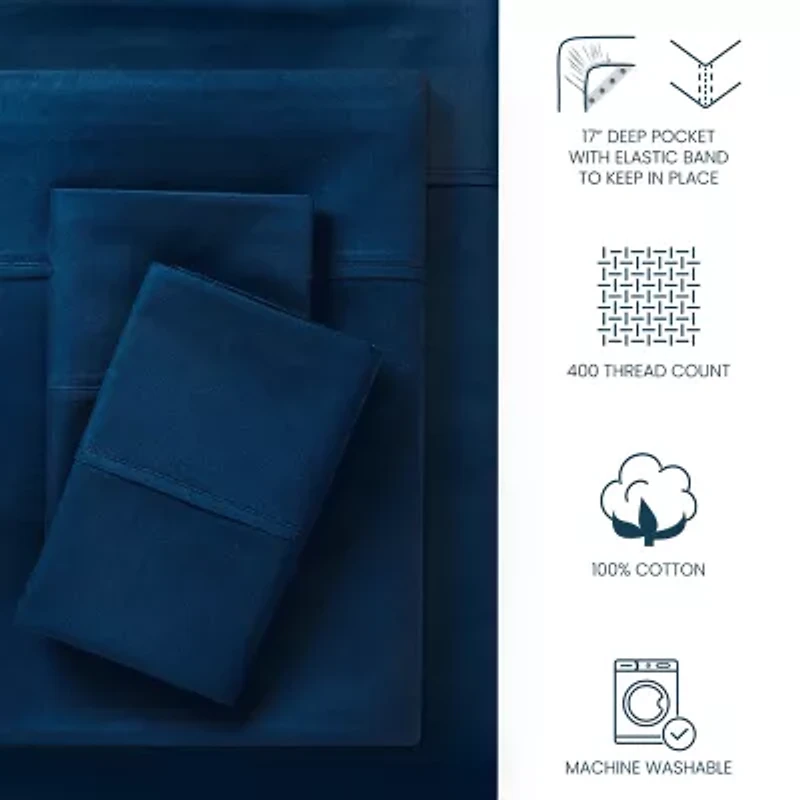 Blue Loom Lane 400tc Sheet Set