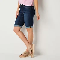 St. John's Bay Womens 12 1/2" Mid Rise Tall Bermuda Short