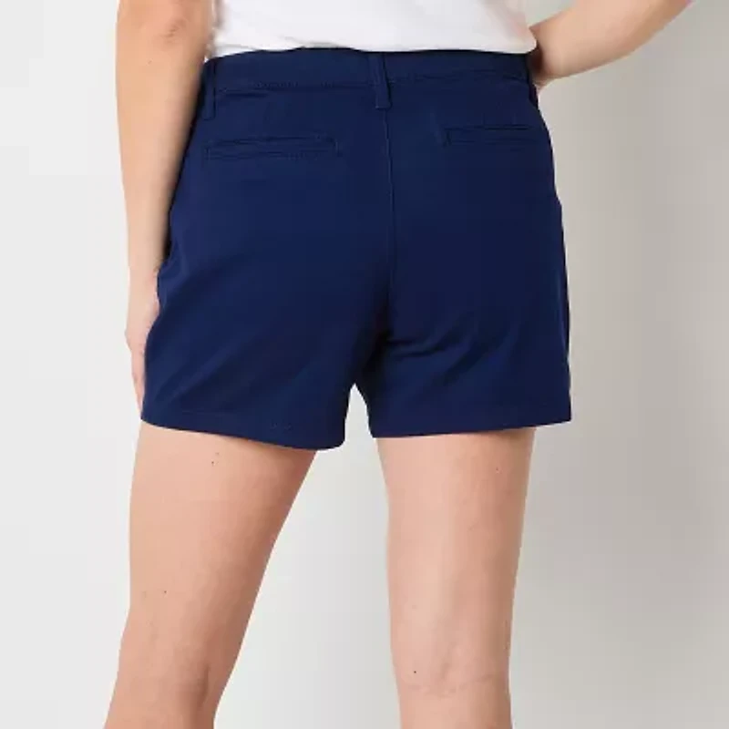 St. John's Bay Womens 5 3/4" Mid Rise Tall Chino Short