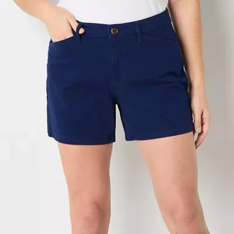 St. John's Bay Womens 5 3/4" Mid Rise Tall Chino Short