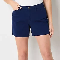St. John's Bay Womens 5 3/4" Mid Rise Tall Chino Short