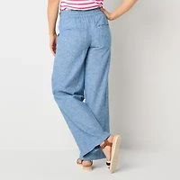 St. John's Bay Womens Tall Wide Leg High Rise Trouser