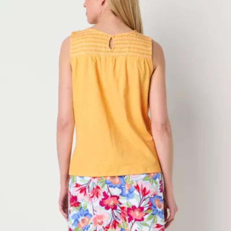 St. John's Bay Womens Tall Round Neck Sleeveless Tank Top