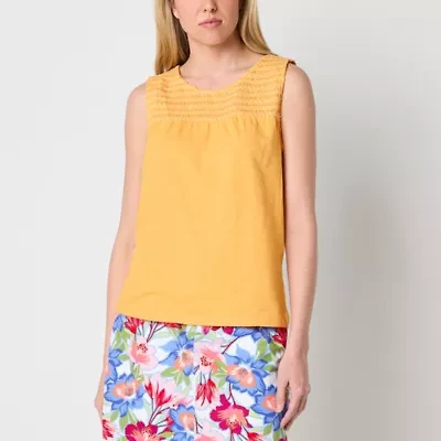 St. John's Bay Womens Tall Round Neck Sleeveless Tank Top