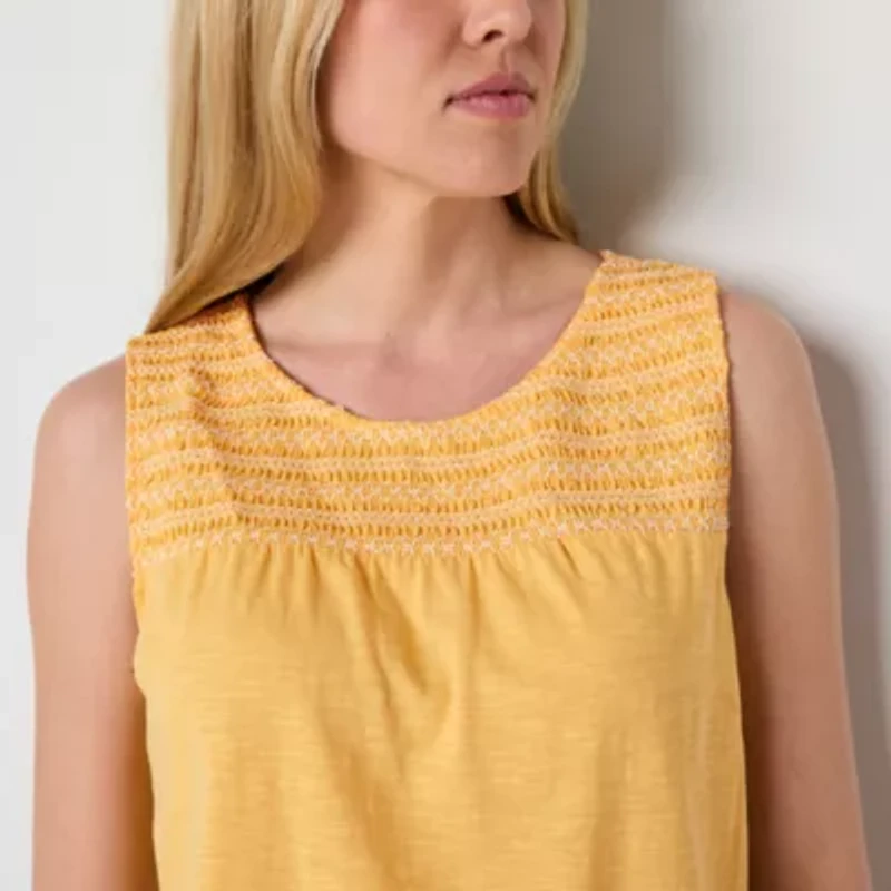 St. John's Bay Womens Tall Round Neck Sleeveless Tank Top