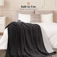 Sealy® Flannel & Sherpa Heated Midweight Blanket