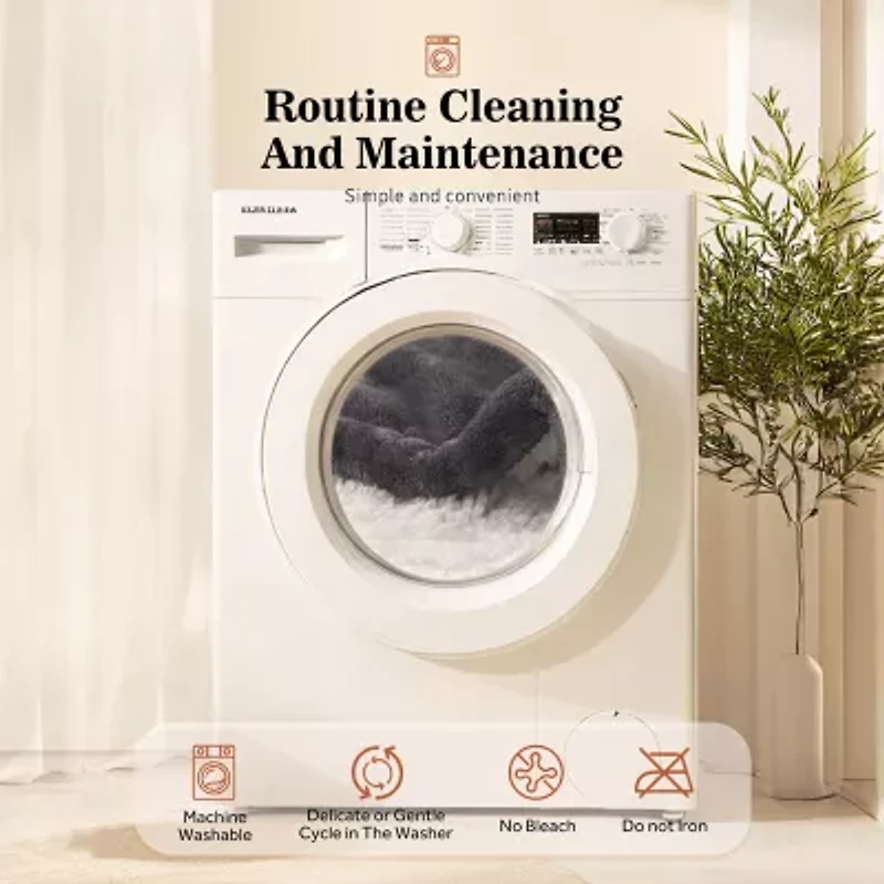 Sealy® Flannel & Sherpa Heated Midweight Blanket