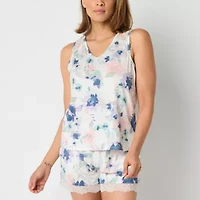 Ambrielle Womens V Neck Sleeveless Pajama Top