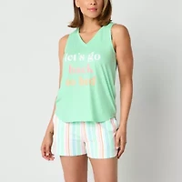 Sleep Chic Womens V Neck Sleeveless Pajama Top