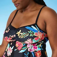 Sonnet Shores Womens Floral Tankini Swimsuit Top