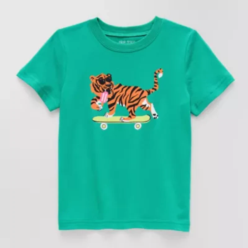 Okie Dokie Toddler & Little Boys Crew Neck Short Sleeve Regular Fit Graphic T-Shirt