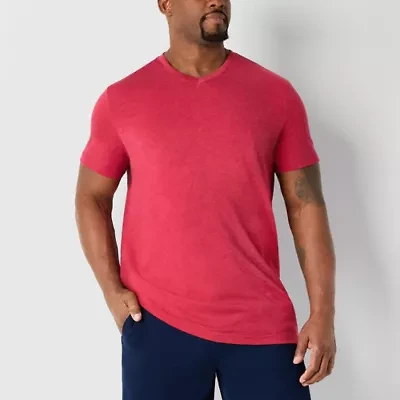 St. John's Bay Super Soft Mens V Neck Short Sleeve Quick Dry Big and Tall T-Shirt