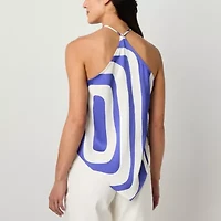 Worthington Womens Sleeveless Mock Neck Top