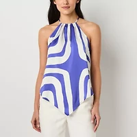 Worthington Womens Sleeveless Mock Neck Top