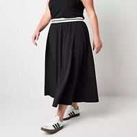 Stylus Womens High Rise Long Plus A-Line Skirt