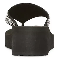 Mixit Womens Triangle Thong Wedge Sandals