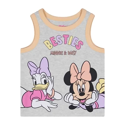 Toddler Girls Round Neck Sleeveless Minnie Mouse Tank Top