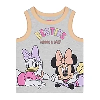 Toddler Girls Round Neck Sleeveless Minnie Mouse Tank Top