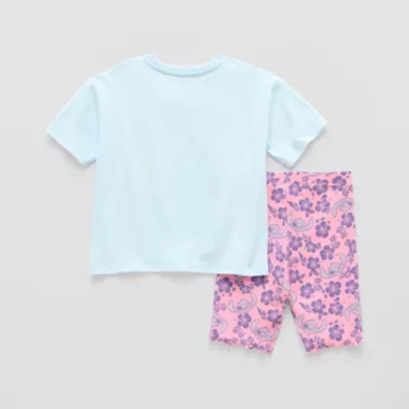 Disney Collection Little & Big Kid Girls 2-pc. Lilo Stitch Short Set