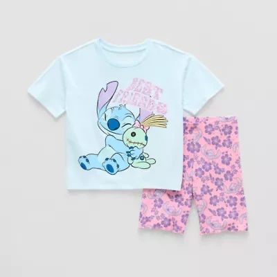 Disney Collection Little & Big Kid Girls 2-pc. Lilo Stitch Short Set