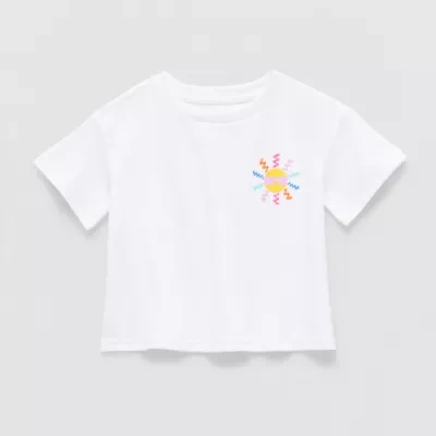 Thereabouts Little Girls Crew Neck Short Sleeve Boxy Fit Graphic T-Shirt