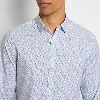 Van Heusen Performance All Way Stretch Mens Long Sleeve Slim Fit Button-Down Shirt